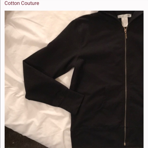Cotton Couture black stretchy hoodie - Picture 1 of 3